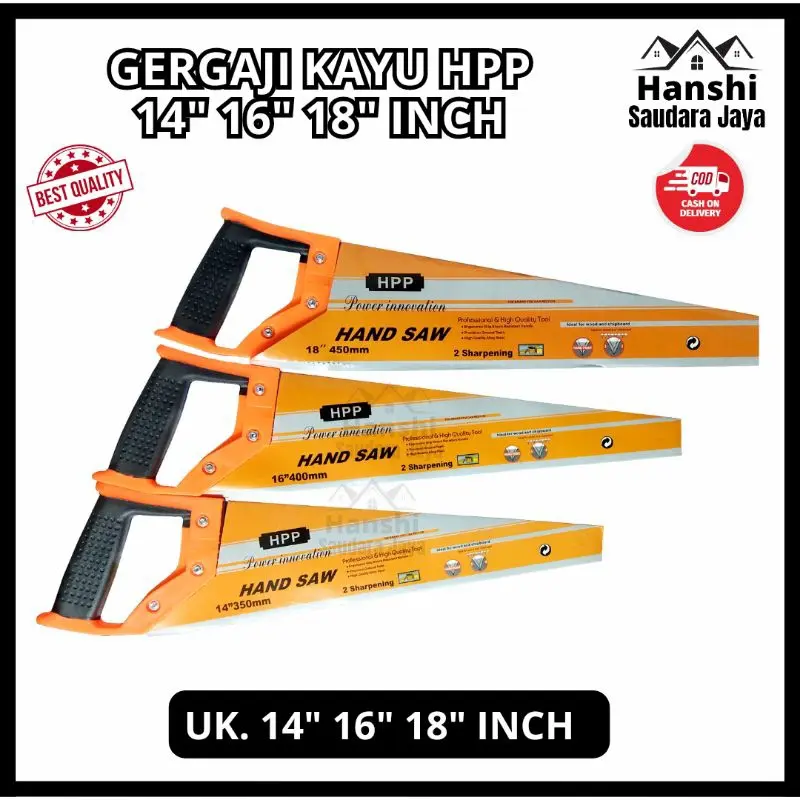 Gergaji gagang pvc lapis karet 14" 16" 18" inch / Gergaji Kayu / Gergaji Tangan / Gergaji Tukang HPP