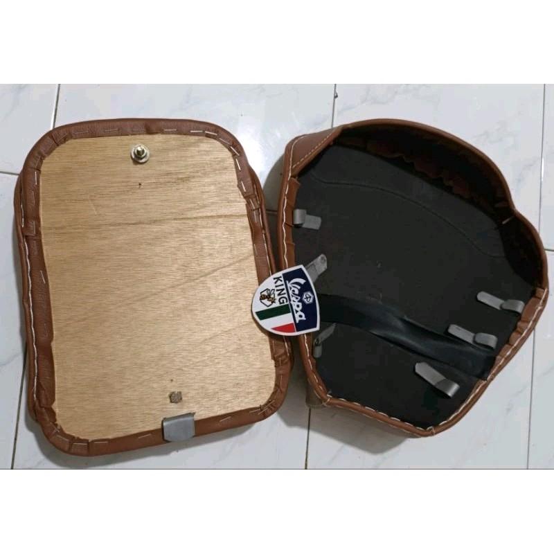 cover jok vespa klasik model cowboy benik cung bungkus sadel jok depan belakang vespa super sprint px ps bajaj hitam putih abu abu coklat 1