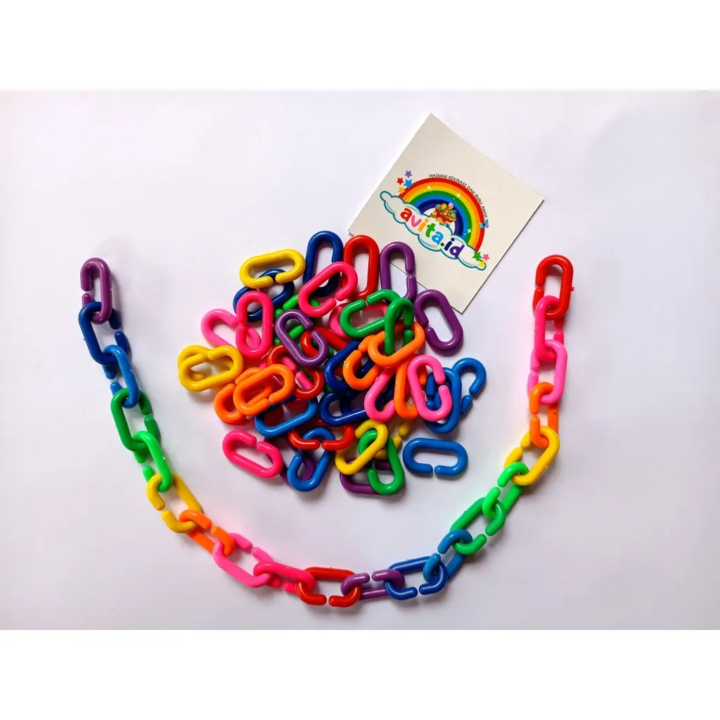 L3g0 Meronce Rantai 50g  Mainan Edukatif Puzzle/ Colorful Chain /Mainan Sugar Glider Rantai Oval / Mainan Kandang Hewan Anak