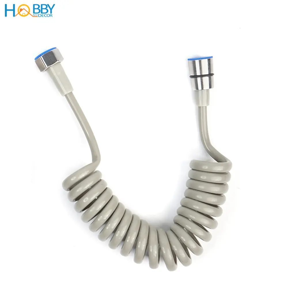 Dây sen lò xo cho vòi xịt toilet co giãn màu xám Hobby Home Decor SLX