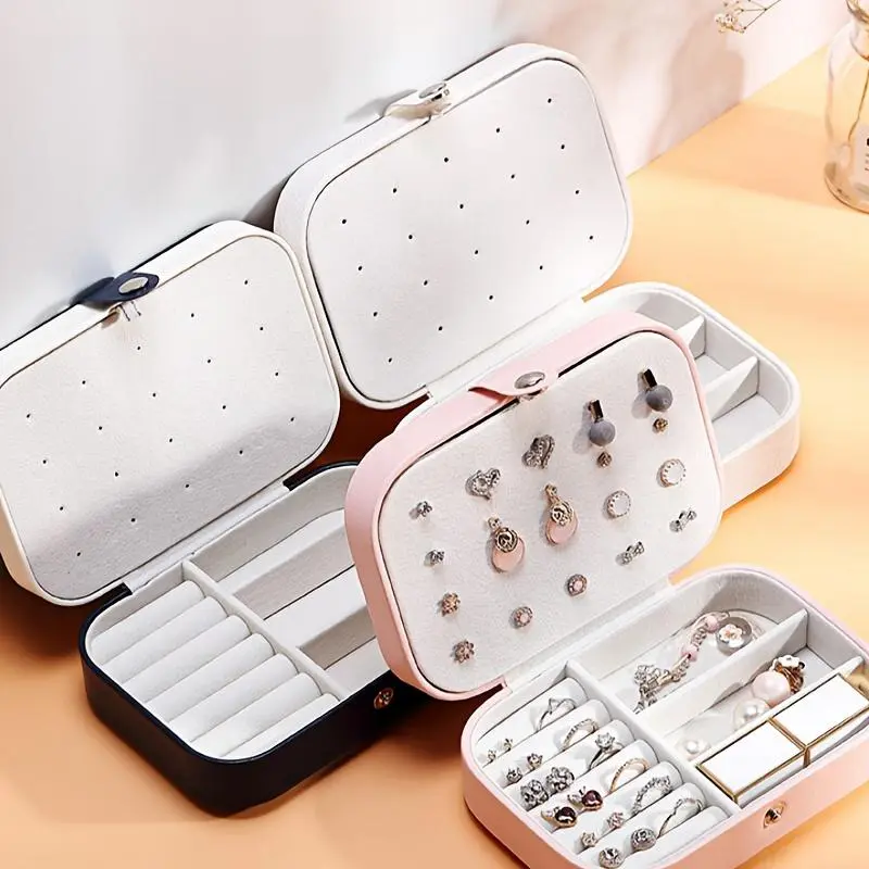 Jewelry Organizer, 1 Count Portable Jewelry Box, Multi-compartment Jewelry Storage Box, Home Organizer for Earrings, Rings, Necklaces 【Jewelry Not Included】
