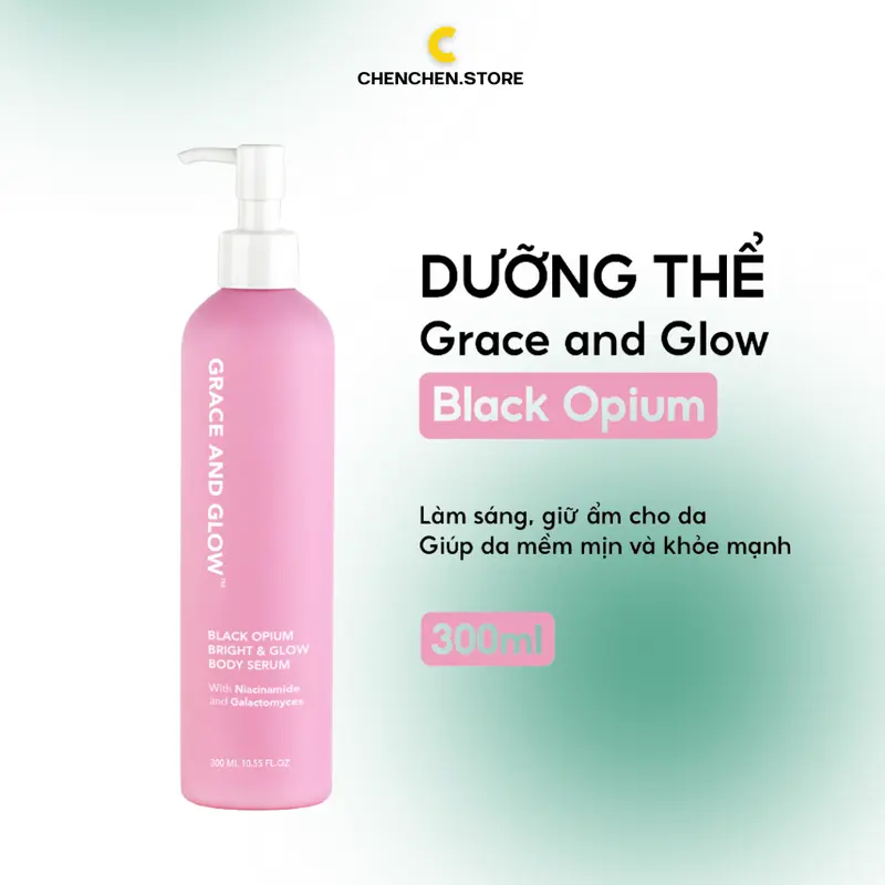 Body Serum sáng da Grace and Glow Black Opium Bright & Glow 300ml Nữ Dưỡng Body Skincare 0