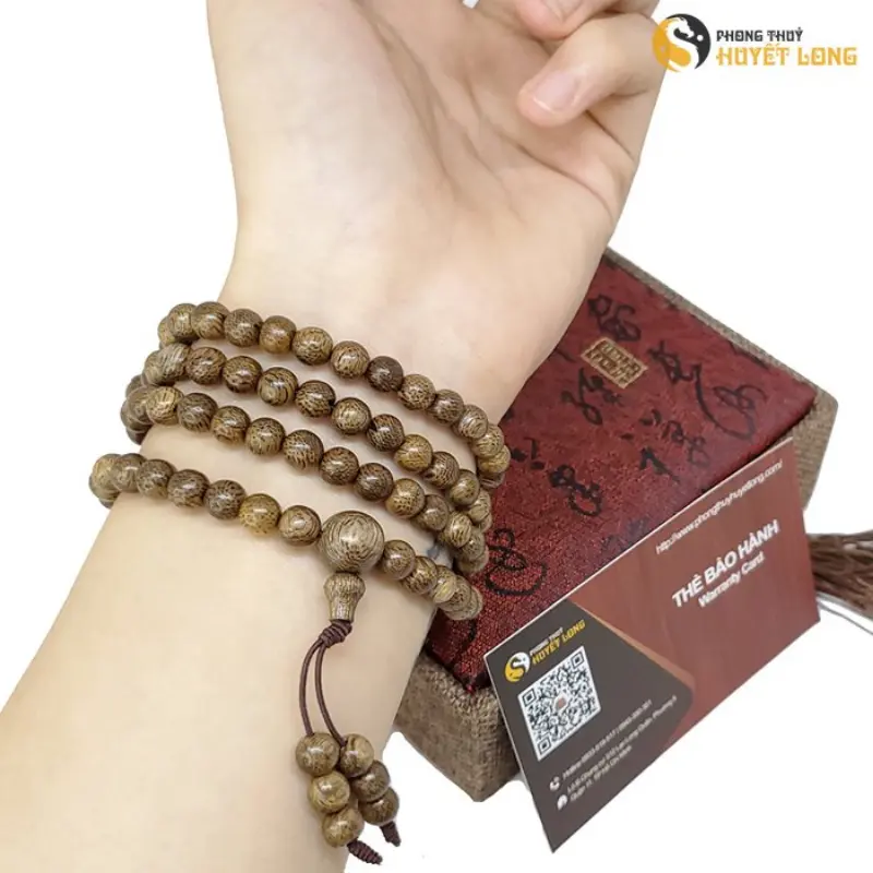 {TT89}   Chuỗi Trầm Hương Tốc Rừng 108 Hạt Tự Nhiên, Vòng Tay Trầm Hương 108 Hạt Phong Thủy Tài Lộc, May Mắn, Bình An, Sản Phẩm Chính Hãng Có Thẻ Bảo Hành 4