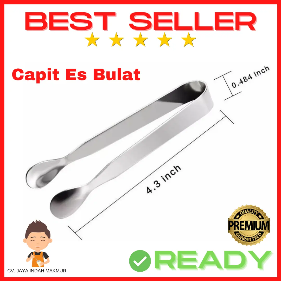 Ice Tong Stainless Steel | Jepitan Es Batu | Capit Makanan | Penjepit