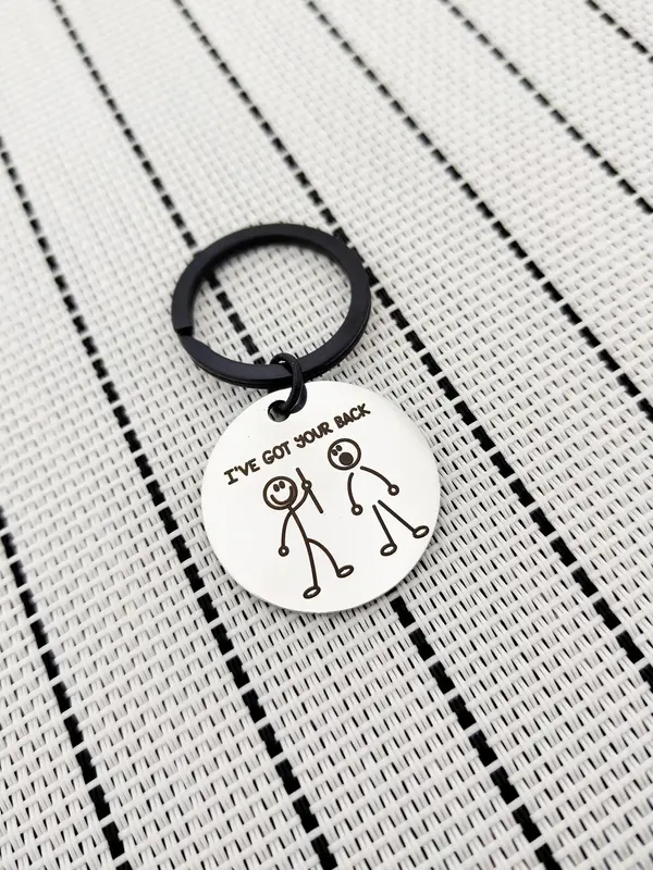 Fashion Letter Pattern Slogan Metal Keychain, Round Shaped Stainless Steel Keychain for Men & Women, Gift for Friends, Personalized Gifts, Trendy Accessory for Anniversary Birthday Gift 7