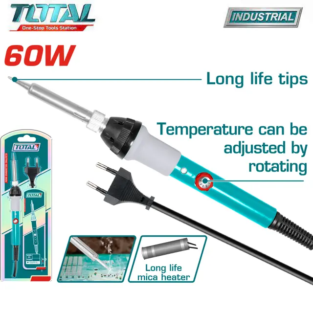 Mỏ hàn chì, hàn thiếc 60W 100W dùng điện có chỉnh nhiệt độ Total TET1100831 - TET160831