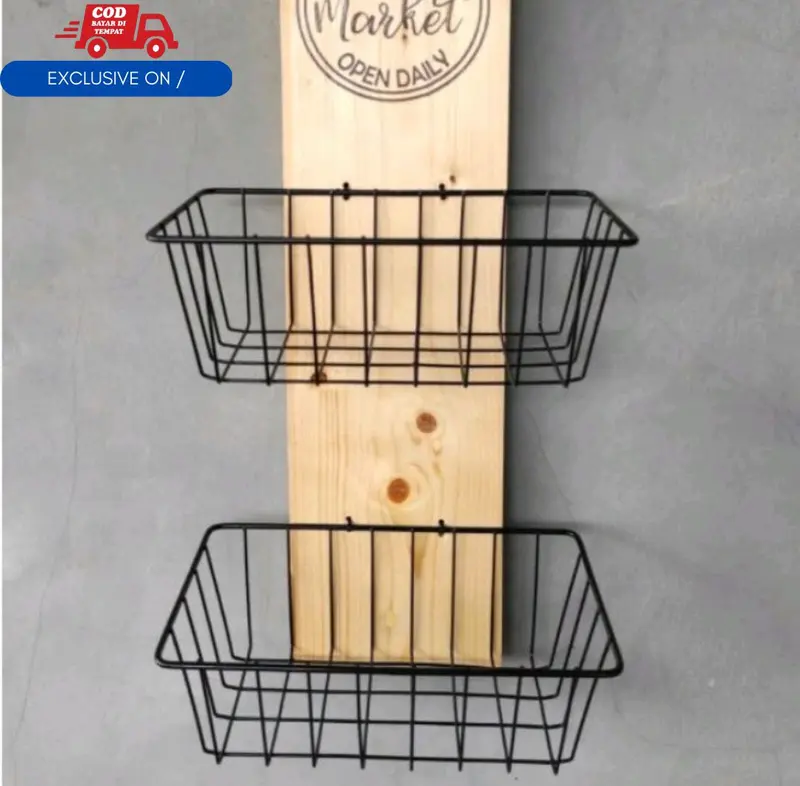 Keranjang Bumbu / rak Bumbu / Keranjang besi tingkat / Keranjang Multifungsi / Penyimpanan Simple rak stiker 4