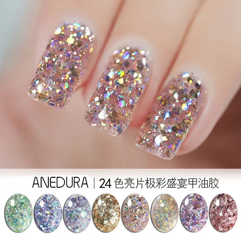 Sơn Móng Tay Gel Kim Sa Kim Cương Siêu Nhấp Nháy, Màu Mới 2024, Đầy Màu Sắc, Lễ Hội Lung Linh Quang Trị Liệu, Làm Bằng Nhựa, Thích Hợp Cho Cửa Hàng Làm Đẹp Móng Tay, 2024