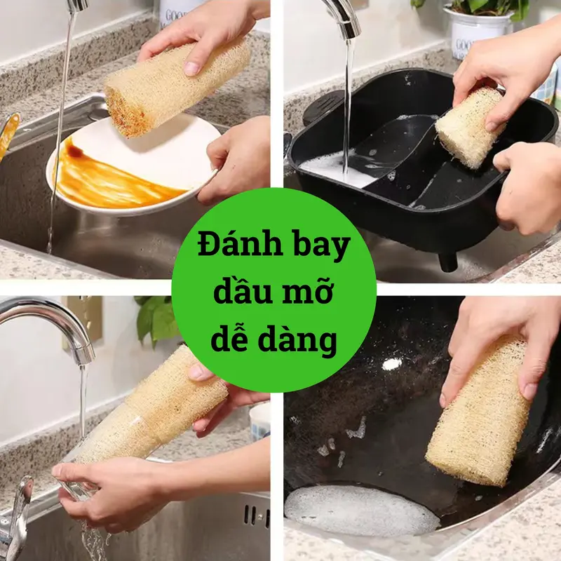 Bông xơ mướp tự nhiên BAMBOOO ECO lành tính  dùng tẩy da chết, massage 8