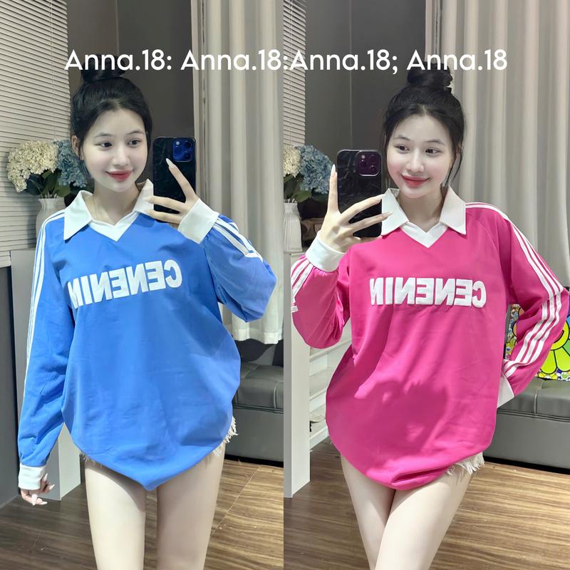ÁO POLO feesize < 70kg form rộng in ( CENENIN) TAY DÀI BO TAY TOP NAM NỮ CHẤT COTTON KHÔ Women