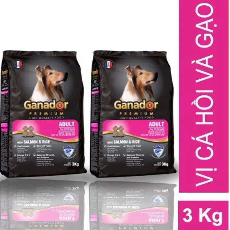 (Bao 3kg) dạng hạt cao cấp GANADOR thức ăn cho chó mọi lứa tuổi 6