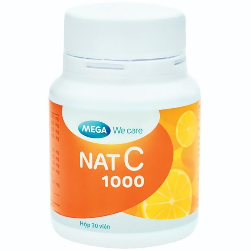  ￼Nat C 1000 - Cung cấp Vitamin C tăng đề kháng giúp trắng sáng da - hộp 30 viên 