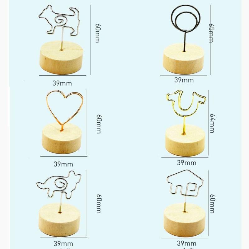 Product Introduction of 1 PC Party Decor Home Decoration Memo Card Round Wooden Holder Photo Frame Picture Clip Message Left Supporter 12