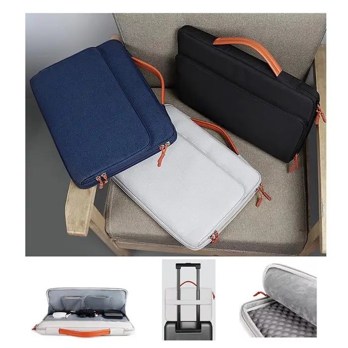 Tas Laptop Macbook Jinjing Nylon Leather Handstrap Protective Case 11 12 13 14 15 inch