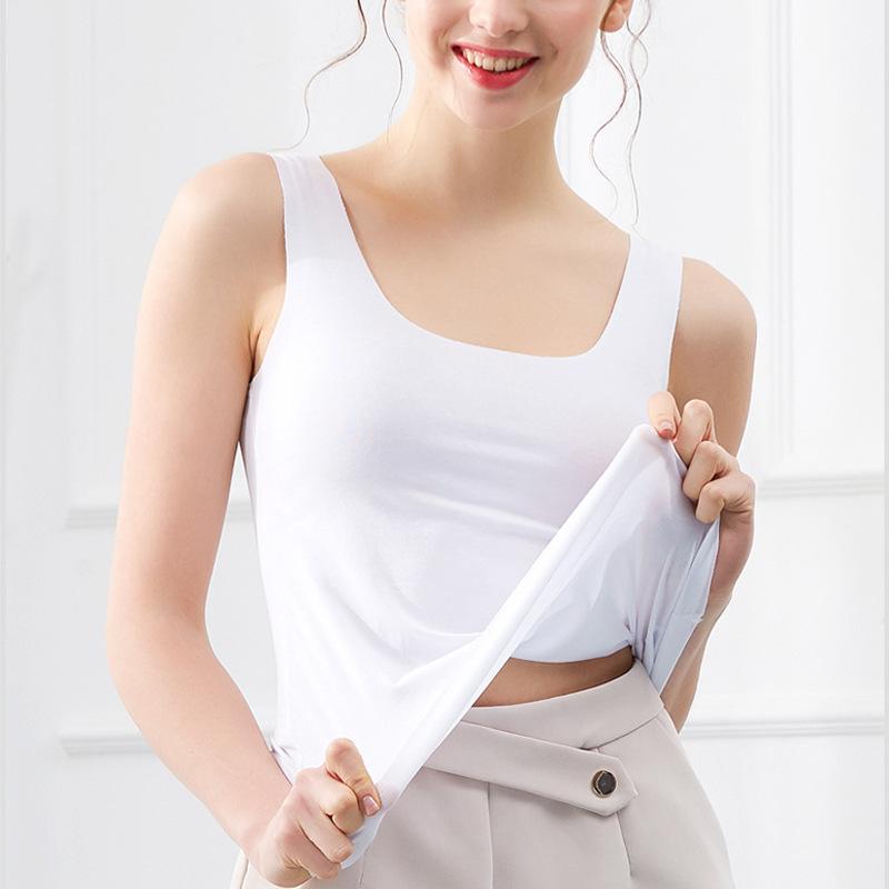 Áo Vest Lụa Lạnh Không Đường May, Đồ Lót Nữ Mùa Hè, Phong Cách Hàn Quốc, Dây Mỏng, Thích Hợp Cho Học Sinh Nữ 1
