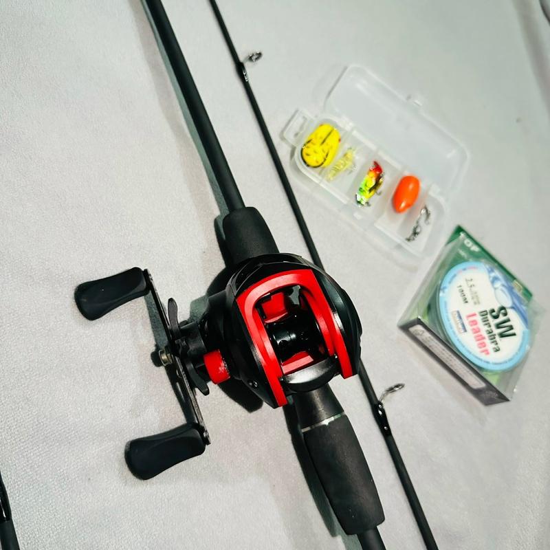 Bộ combo cần câu lure Sói đen + hộp mồi xịn xò+ dây câu Bắt Cá Fishing Đi Câu Câu Cá Nam Fire
