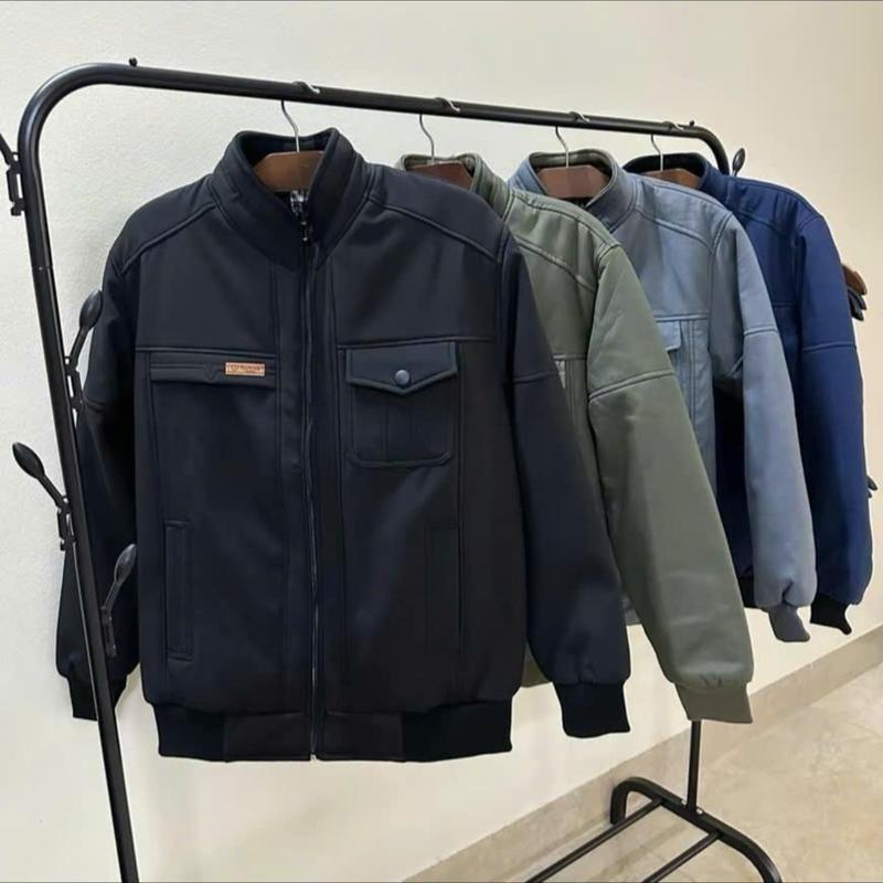 Áo khoác tặng bố và ông chất liệu nỉ ép mềm chống nước được lót lông cừu mềm siêu giữ nhiệt có túi ngực bên trong tiện lợi