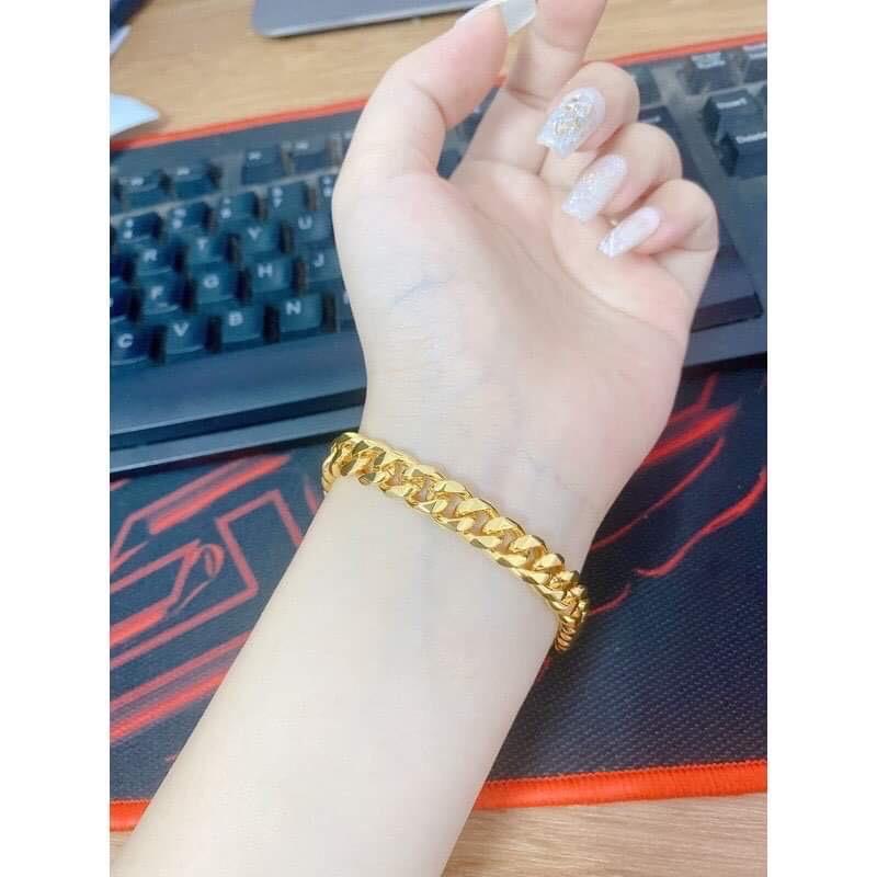 Lắc tay khoen lật phù hợp nam và nữ khoá hộp bền màu