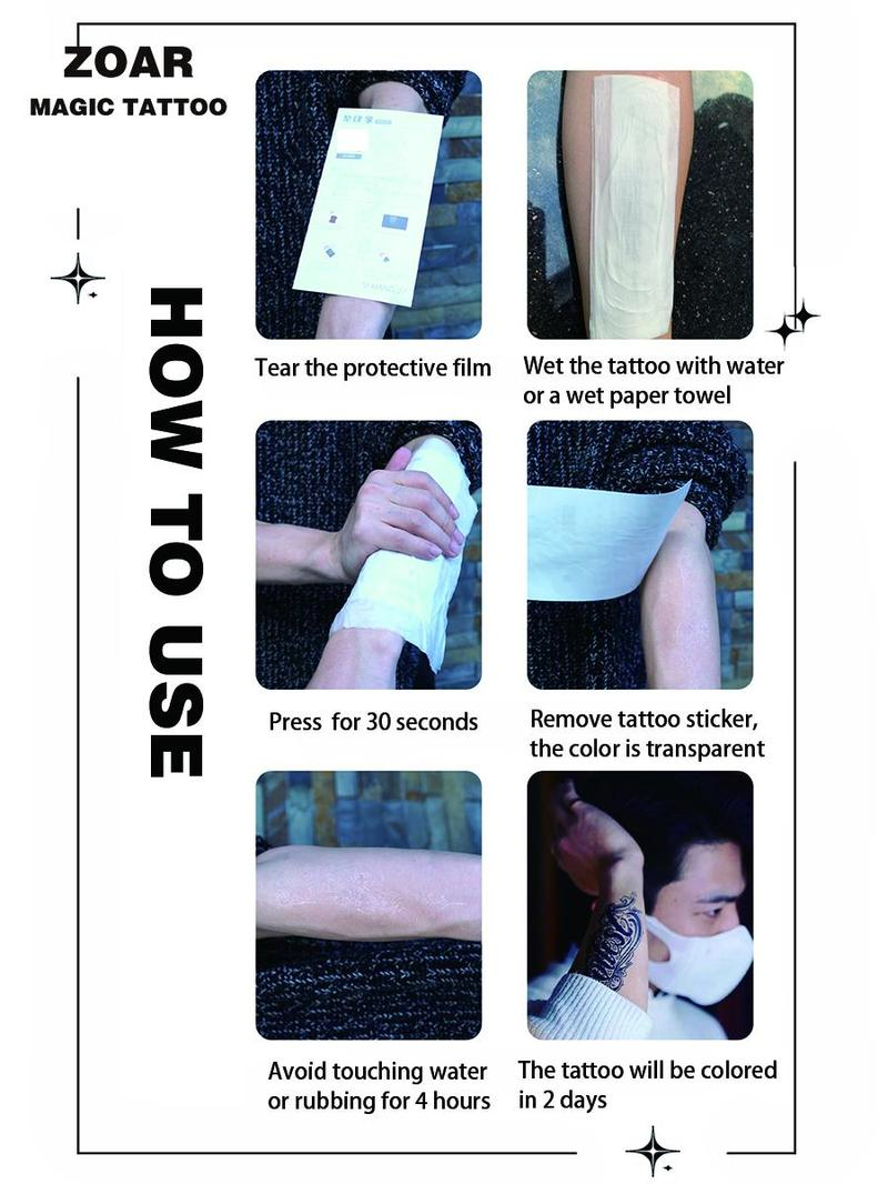 Product Introduction of Zoartattoo M-008 stiker tato sementara  【kupu】Tahan lama Tattoo menempel dekorasi seni untuk pria dan wanita 6