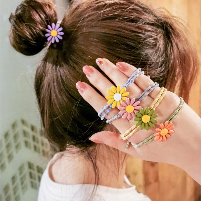 Product Introduction of Korean style cute floral elastic rubber hair band 0