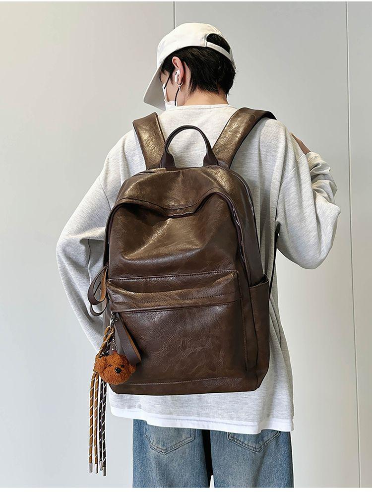 Product Introduction of 2025 Boyatu Hong Kong Style Pu Backpack Female Junior High School Students Large Capacity Lightweight Schoolbag Commuter Travel Backpack Male Fashion 7