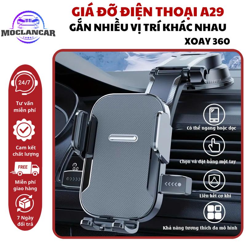 Giá Đỡ Điện Thoại A29 Hình Thác Nước Không Chắn Tầm Nhìn Lái Xe, Kẹp Giữ Điện Thoại Gắn Taplo Xoay 360
