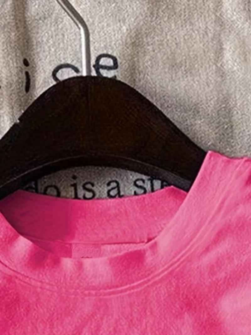 Product Introduction of Girl's Butterfly Print Round Neck Tee, Fashion Casual Crew Neck Short Sleeve T-shirt for Daily Outdoor Wear, Kids Clothing for Summer 4