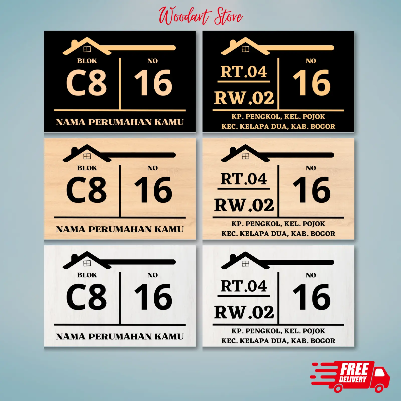 (BISA COD) PLAT BLOK NOMOR RUMAH HIASAN DINDING BLOK NOMOR RUMAH