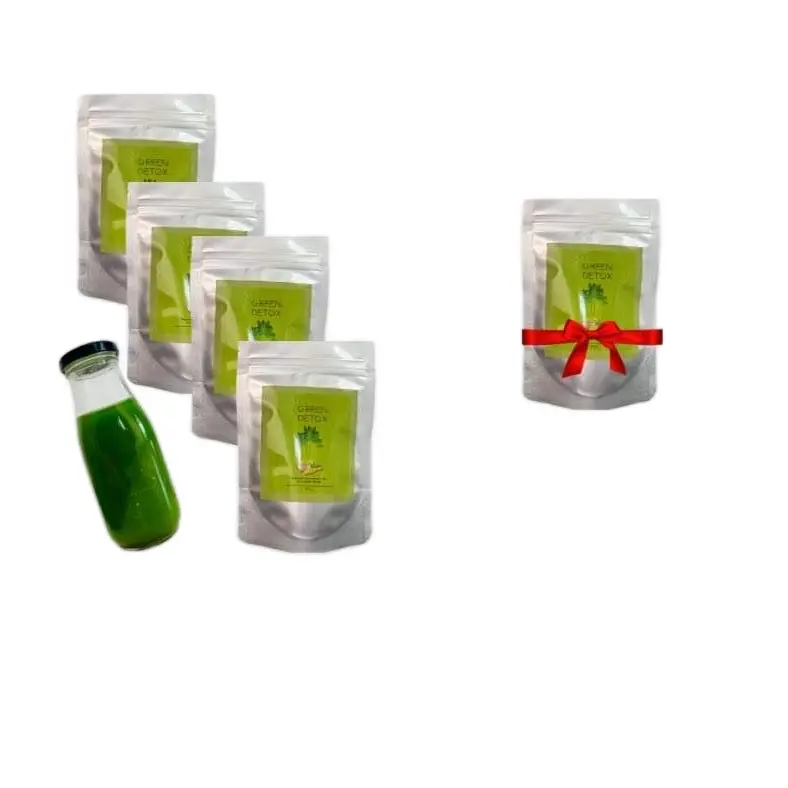 4 túi bột xanh kèm 1 túi & 1 chai thuỷ tinh, thướt dây 0