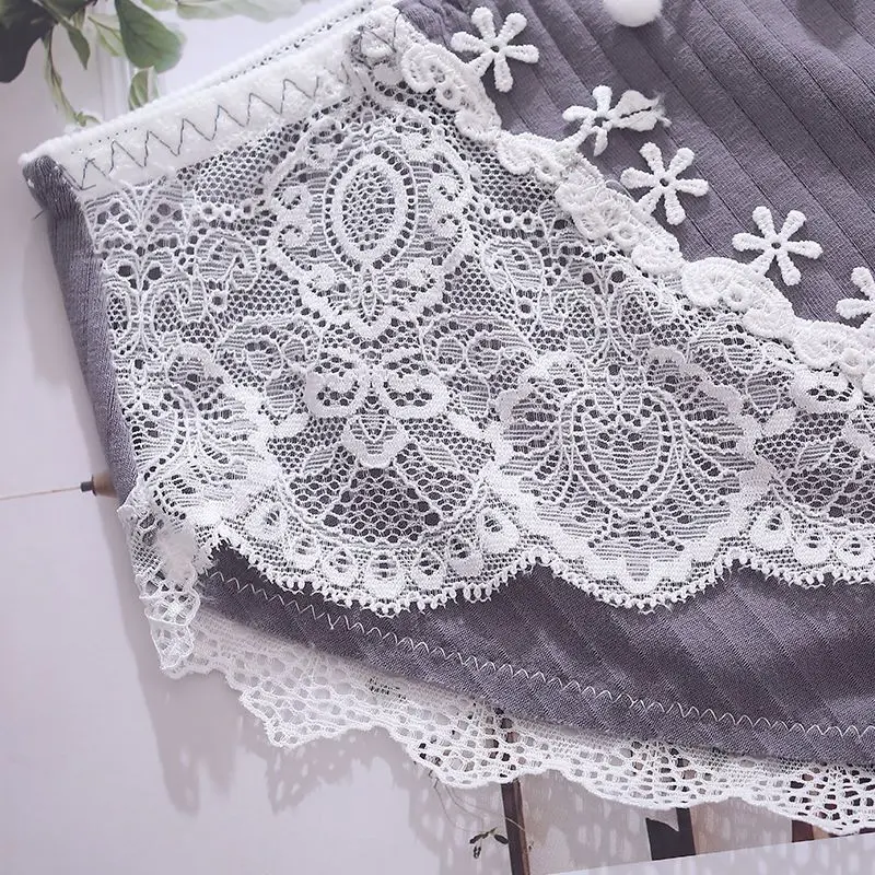 Đồ Lót Nữ, Chất Liệu Cotton, Cạp Thường Kháng Khuẩn, Thiết Kế Ren Gợi Cảm, Phong Cách Hàn Quốc, Quần Sịp Nhật Bản, Thích Hợp Cho Học Sinh Trung Học 7