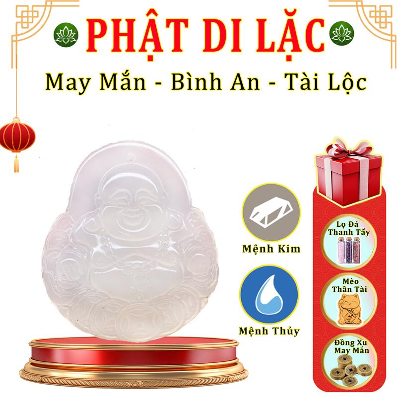 Mặt dây chuyền Phật Di Lặc Mnao Trắng kèm Dây và Móc - LUCKRING 1