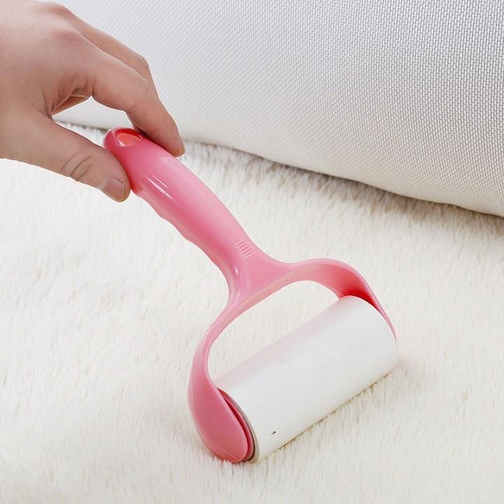 Cây lăn bụi quần áo, ghế sofa, thảm lót sàn, lông chó mèo tiện dụng + tặng 2 cuộn lăn bụi thay thế 2