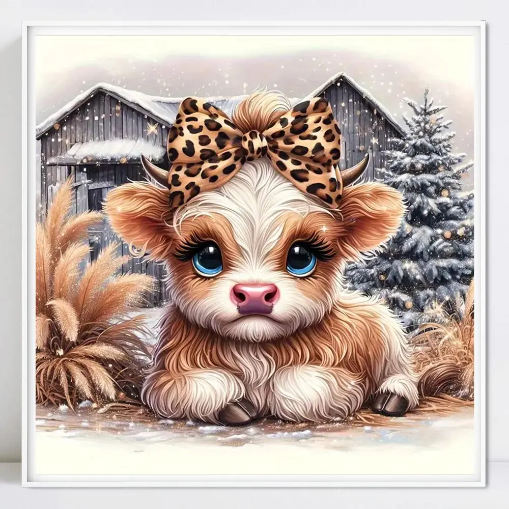 Cow Pattern DIY Diamond Arts Colorful Painting Kit without Frame, DIY 5D Diamond Arts Colorful Painting Kit, Wall Art Decor for Home Living Room Bedroom