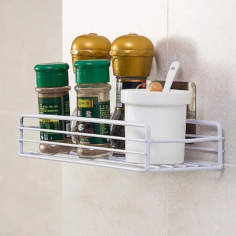 Kệ để đồ phòng tắm bằng sắt rèn đựng dầu gội sữa tắm giá nhà vệ sinh treo dính tường phong cách tối giản babo (TB26) 3