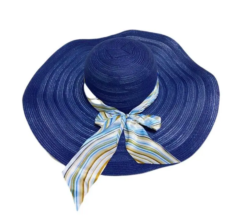TOPI PANTAI WANITA FLOOPY PANAMA HAT RIBBON PREMIUM 6