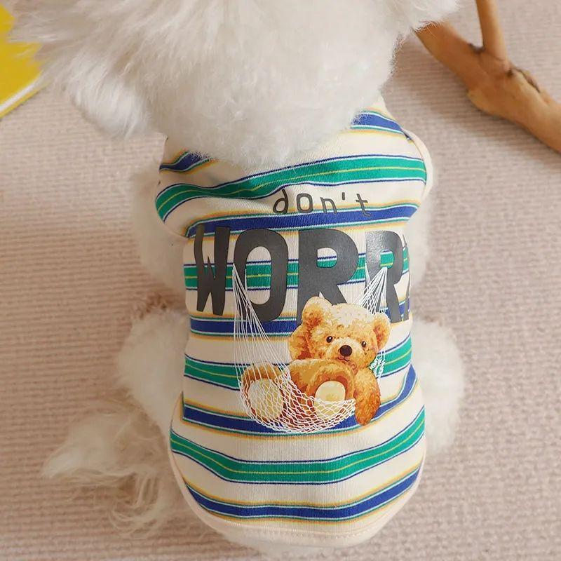 Product Introduction of Quần áo mùa hè cho chó và mèo, áo vest mỏng cho thú cưng, thoáng khí, sọc, thích hợp cho Bichon Teddy, mùa xuân và mùa hè, khách hàng lặp lại [1610] 9