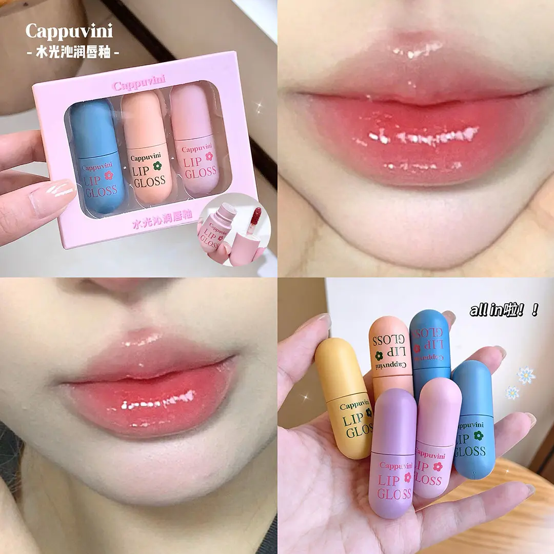 Cappuvini Capsule Lip Glaze Mini Capsule Mirror Gloss Lip Gloss Domestic Affordable Student Cosmetics Makeup