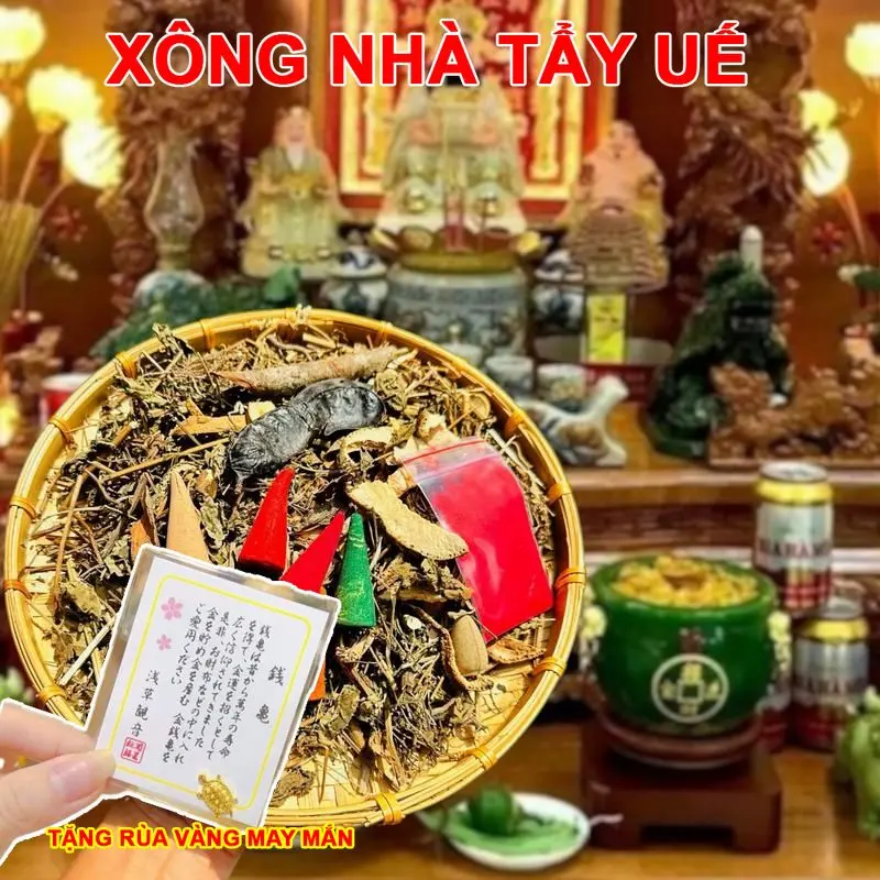 [TẶNG RÙA VÀNG MAY MẮN]  Gói Thảo Dược Xông Nhà Tẩy Uế , Hút Năng Lượng Tốt, Hoàn Toàn Từ Thảo Mộc, CÓ KÈM HƯỚNG DẪN 3