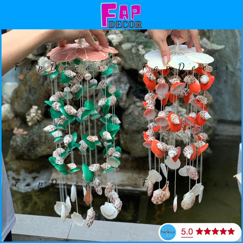(CHUÔNG TREO GIÓ) CHUÔNG GIÓ PHONG THỦY LÀM TỪ VỎ SÒ ỐC BIỂN ÂM THANH VUI TAI DECOR TRANG TRÍ NHÀ CỬA