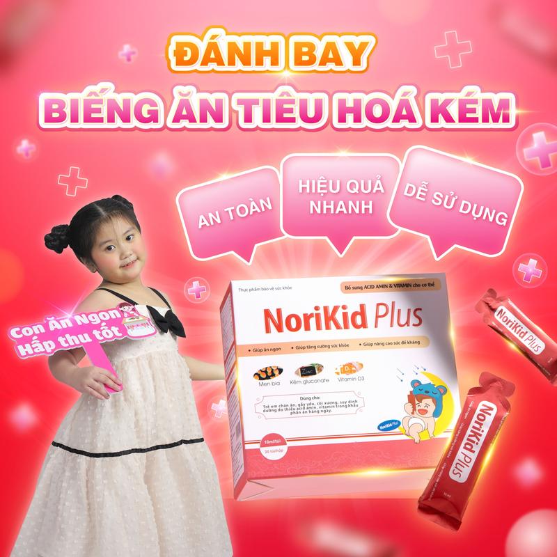 Combo 3 hộp Siro Norikid Plus - Hỗ trợ trẻ biếng ăn, cải thiện táo bón, hỗ trợ hấp thu tốt Cho Bé Siro Ăn Ngon Vitamin
