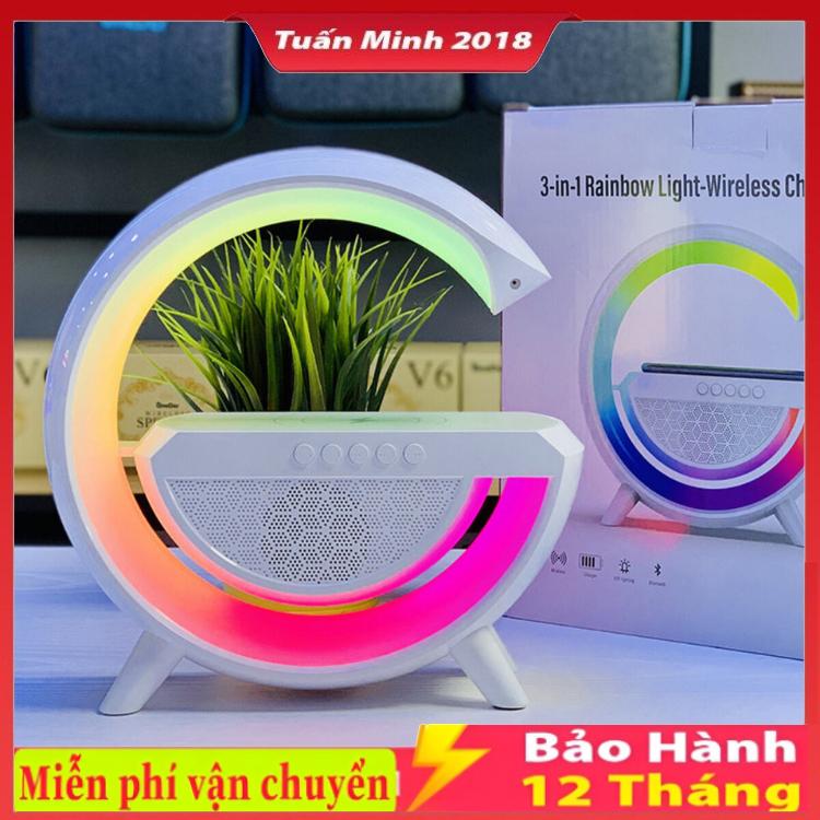 Loa Bluetooth Thông Minh Chữ G , 4 Chức Năng Sạc Không Dây Tích Hợp Đèn Ngủ Đa Chế Độ Ánh Sáng Led RGB Âm Bass