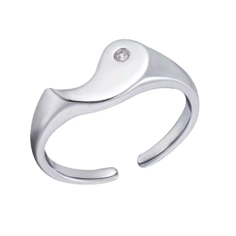 Cincin Kasual Desain Couple Yin dan Yang (Model Terbuka) Hadiah 3
