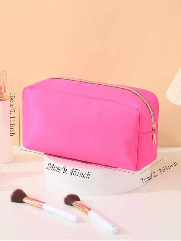 Simple Solid Color Makeup Bag, Portable Large Capacity Cosmetic Storage Bag, Zipper Makeup Organizer Pouch, Versatile Storage Bag for Travel, Gym 1