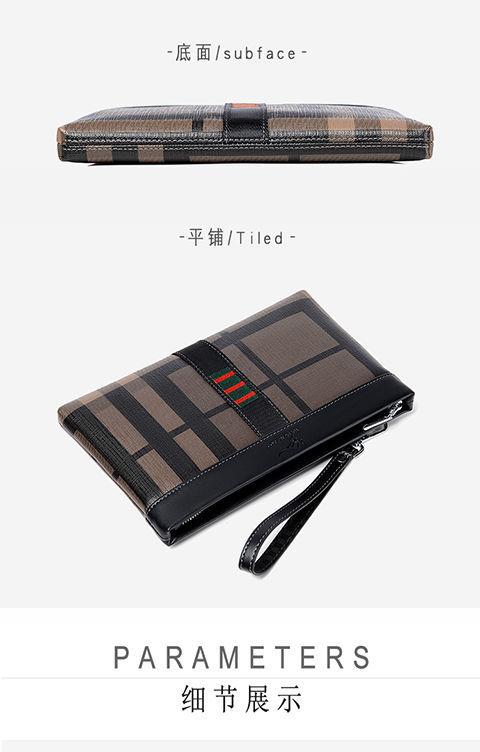Product Introduction of 2023 New Men's Clutch Business Outing Authentic Leather Tactile Feel Lightweight and Large Capacity Envelope Clutch Male Wallets 18