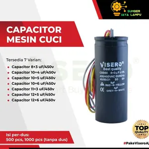 Kapasitor Mesin Cuci 2 Tabung CBB60 450V Body Bulat / Kapasitor Mesin Cuci 2 Tabung