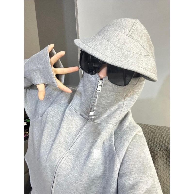 Áo Chống Nắng Ngắn Nữ Dáng Cánh Dơi Vải Umi Nỉ Cao Cấp, Vành Mũ To, Co Giãn 4 Chiều