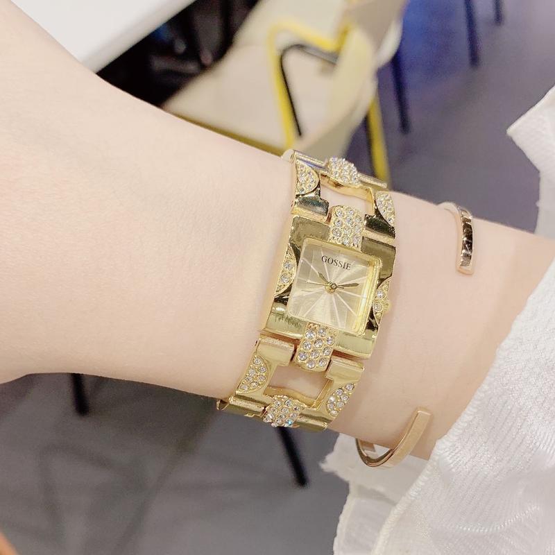 Đồng Hồ Nữ GS Xích Vuông 2 Màu Lựa Chọn: Vàng Trắng Voi Sen Đồng