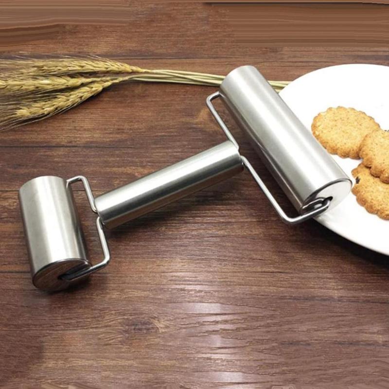 Product Introduction of Stainless Steel Roller Non-Stick Rolling Pin with Handle Pastry Pizza Making Bakery Kitchen Utensils Tool 0