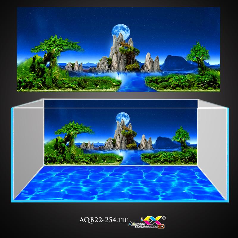 Tranh dán hồ cá 3d - phông nền bể cá siêu đẹp và nét có keo sẵn trên bề mặt in theo kích thước yêu cầu AQB22-254