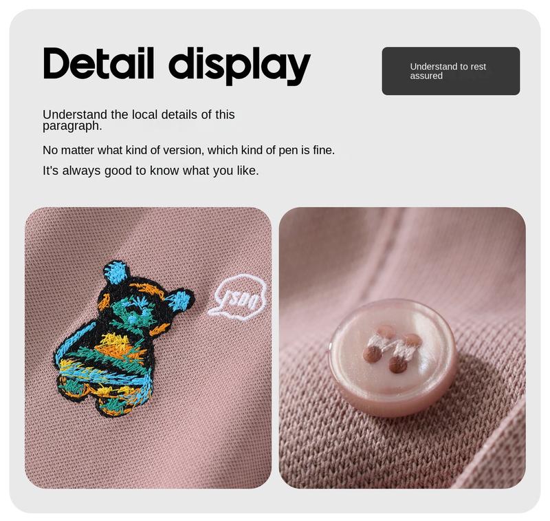 Product Introduction of New Bear Embroidery Polo Shirt Simple Fashion Men's Top 9